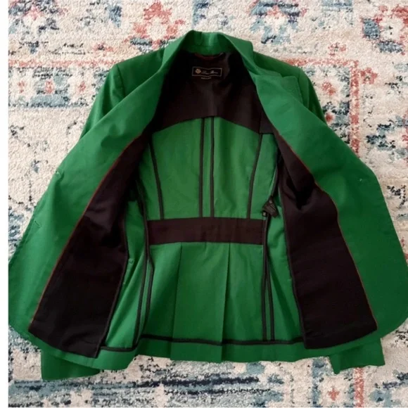 SOLD ❌LORO piana gorgeous poplin stretch green blazer jacket xs - Picture 8 of 10